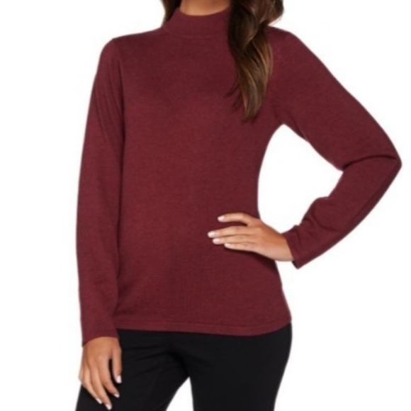 NWOT Joan Rivers Mock Turtleneck Sweater  Size Med - Picture 1 of 5